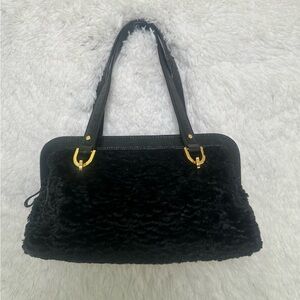 Kate Spade Vintage Black Faux Fur Handbag